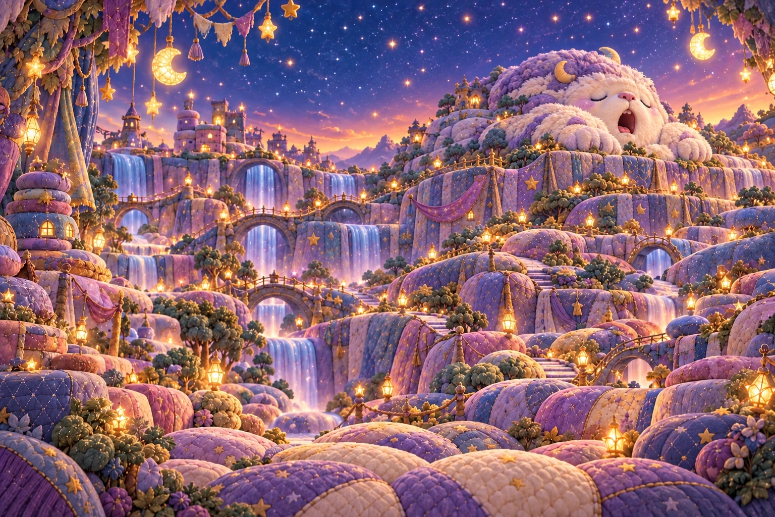 The sleeping giant and his moonlit blanket valley